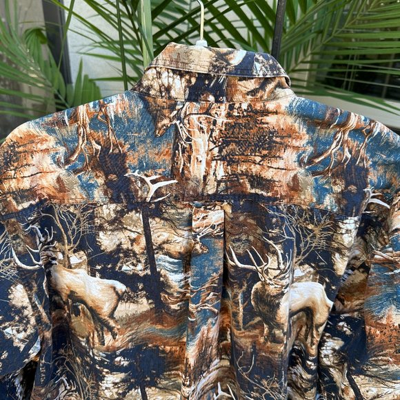 RED HEAD Elk Themed Button Down Camo Shirt - XLT - Picture 2 of 10